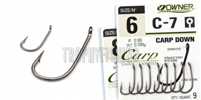 Крючок OWNER C'ultiva 53267 (С-7) Carp Down (размер №02  в упаковке 9шт)